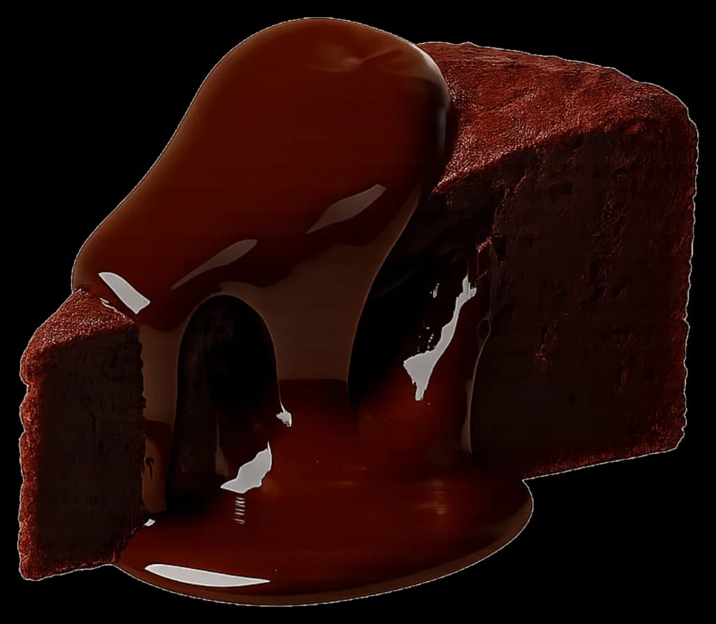 Part de moelleux au chocolat nappée de sauce chocolat